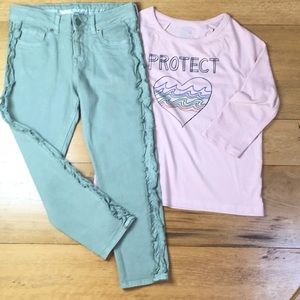 NWT Gymboree  Girls   Long sleeve shirt and jean o